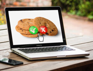 Laptop showing cookies